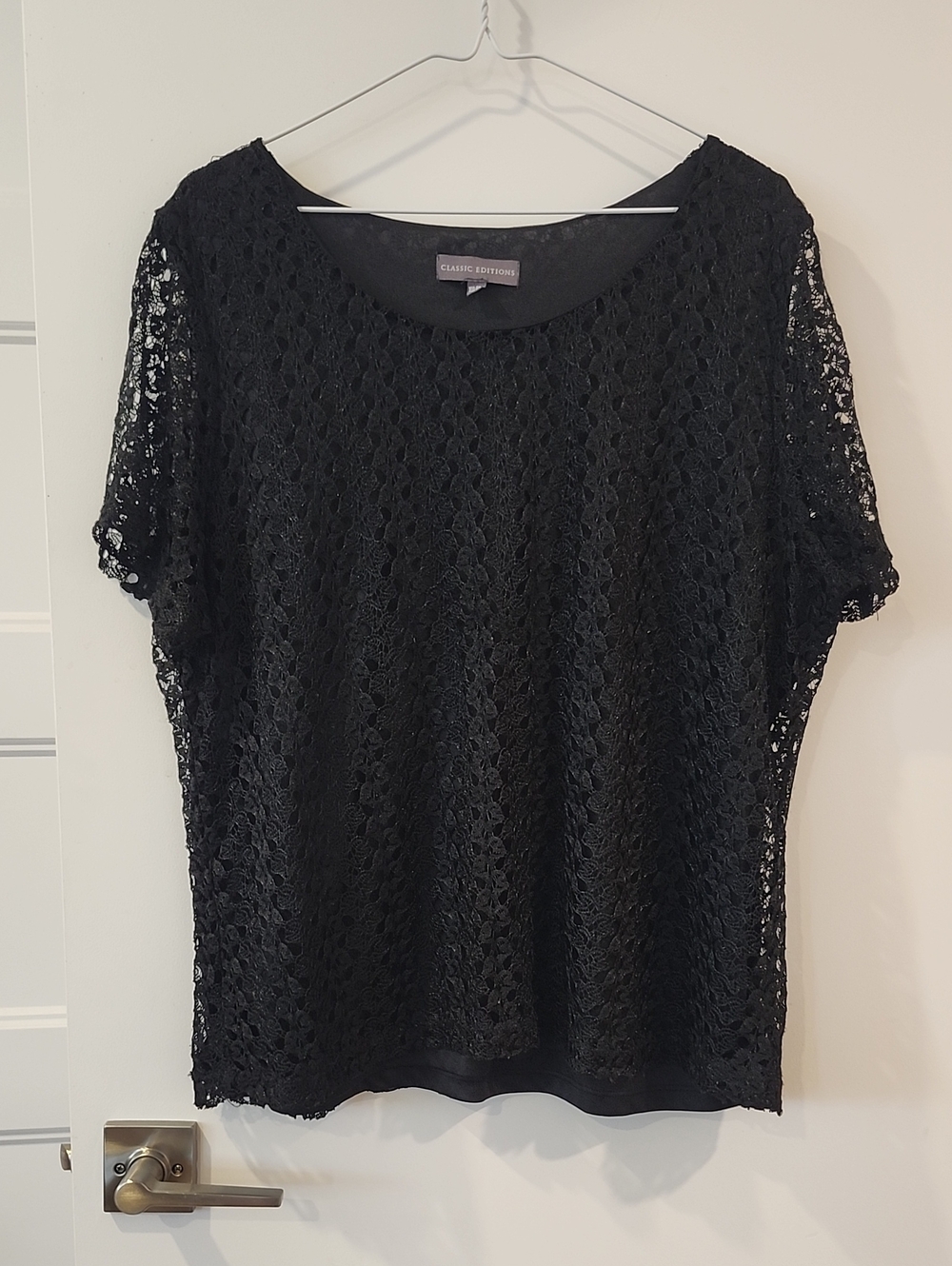 P2P 24" Black Lace Short-Sleeve Top